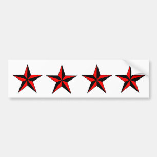 Custom Bumper Stickers .. Red Nautical Stars