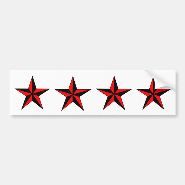 Custom Bumper Stickers .. Red Nautical Stars (Front)