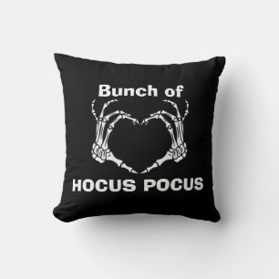 Custom BUNCH OF HOCUS POCUS Skeleton Hand Heart Cushion