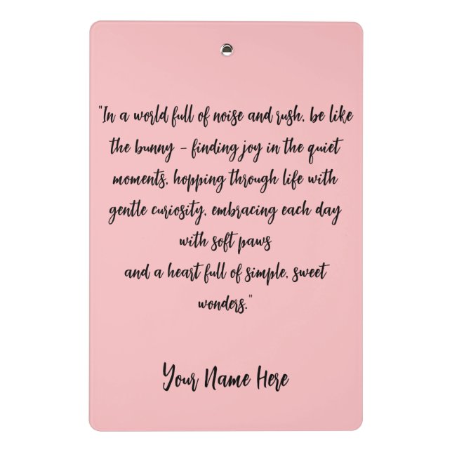 Custom Bunny Mini Clipboard (Back)