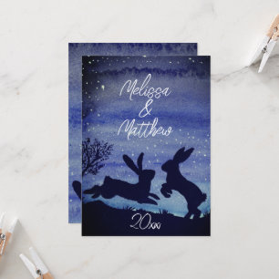 Custom Bunny Rabbit Blue Night Anniversary Wishes