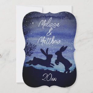 Custom Bunny Rabbit Blue Night Wedding Anniversary