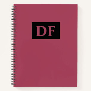 Custom Burgundy Monogrammed Notebook