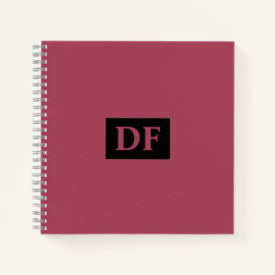 Custom Burgundy Monogrammed Notebook