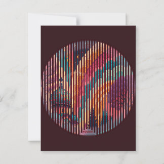 Custom Burgundy Striped Art Postcard