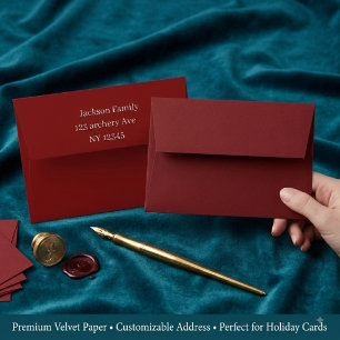 Custom Burgundy with Return Address Print Envelope