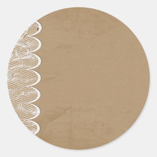 Custom Burlap and Twine Invite Classic Round Sticker (Front)