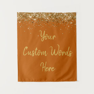 Custom Burnt Orange Birthday Party Photo Booth Tapestry