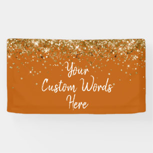 Custom Burnt Orange Gold Birthday Party Photo Prop Banner