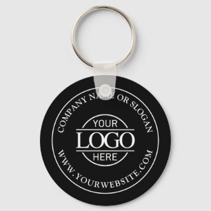 Custom Busines Logo Promotional Black and White Key Ring