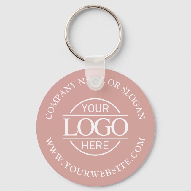 Custom Busines Logo Promotional Dusty Rose Key Ring (Front)