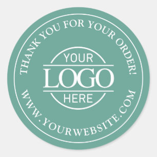 Custom Busines Logo Promotional Teal Green Classic Round Sticker
