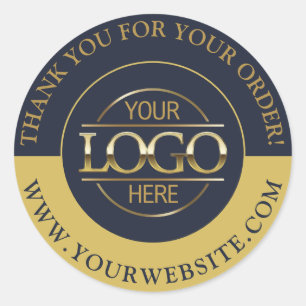 Custom Busines Round Logo Promotional Navy Blue Classic Round Sticker