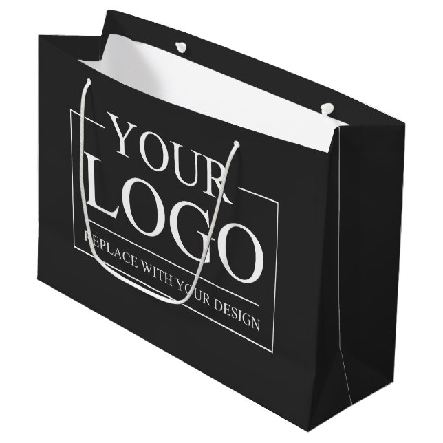 Custom Business ADD LOGO Company Professional  Large Gift Bag (Front Angled)