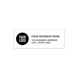 Custom business address label self-inking stamp