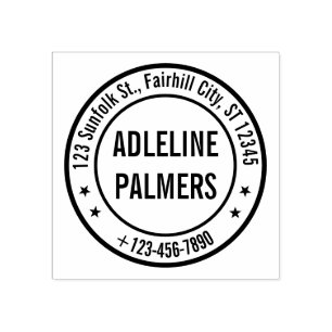 Custom Business Address Stamp – Round Design