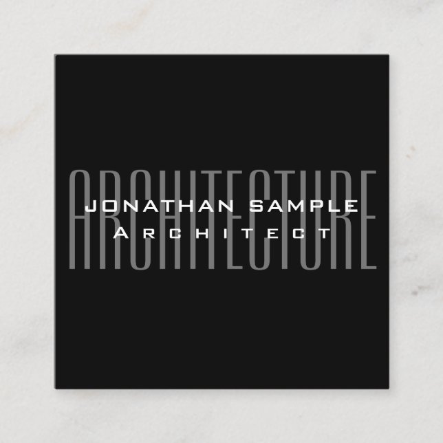 Custom Business Architect Elegant Professional Square Business Card (Front)