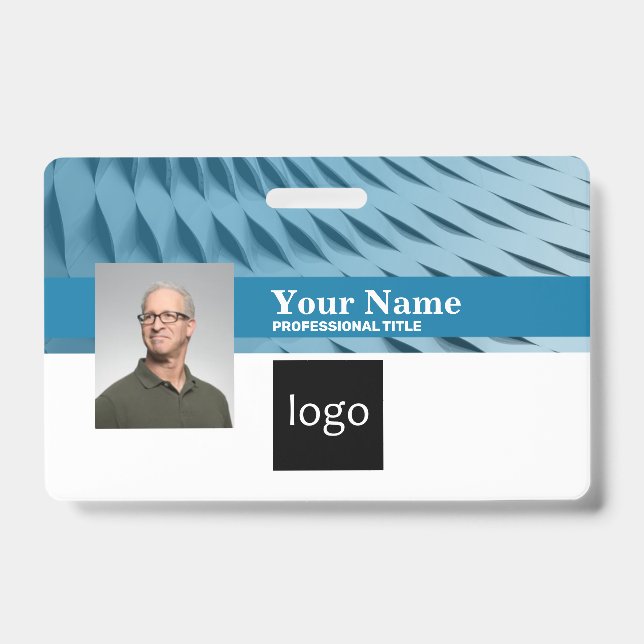 Custom Business Badge | Name, Photo, Logo, Barcode ID Badge (Front)