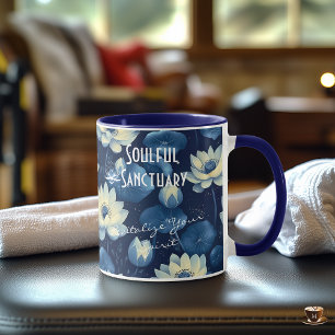 Custom Business Boho Wellness Mug - Tranquil Blue