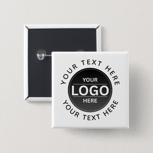 Custom Business Brand Logo 15 Cm Square Badge (Front & Back)