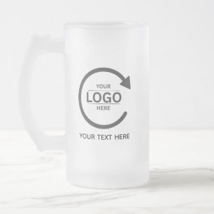 Custom Business Brand Logo Frosted Glass Beer Mug