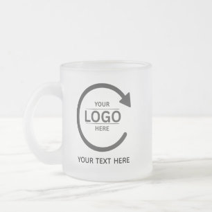 Custom Business Brand Logo Frosted Glass Coffee Mug