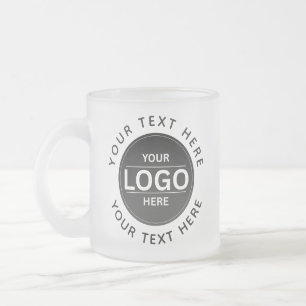 Custom Business Brand Logo Frosted Glass Coffee Mug