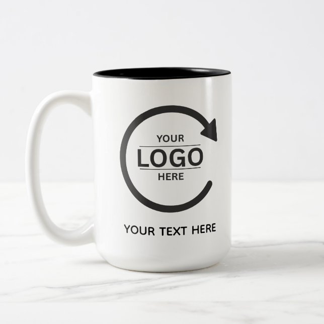 Custom Business Brand Logo Two-Tone Coffee Mug (Left)