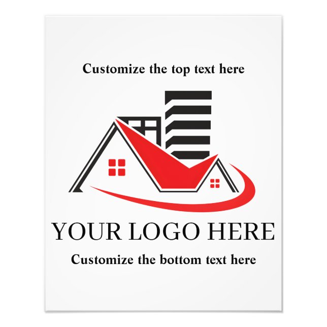 Custom Business Branded Logo QR Scan Code Text Photo Print (Front)