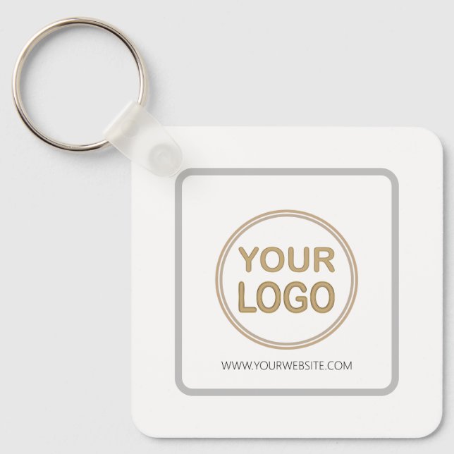 Custom Business Branding Logo Template Key Ring (Front)