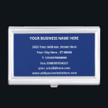 Custom Business Card Case with Your Own Design<br><div class="desc">Custom Colours and Font Personalised Full Contact Information Professional Modern Business Card Cases - Add Your Business Name - Company / Address / Phone / Fax / E-mail and Website - Contact Information - Choose / Add Your Favourite Background and Text / Font Colours - Resize and move or remove...</div>