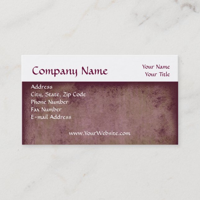 Custom Business Card, Cranberry Vintage Design Business Card (Front)