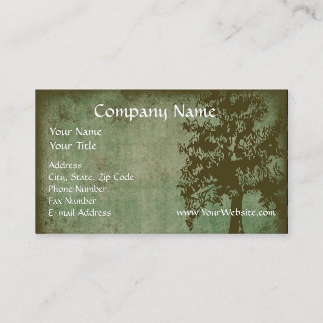 Custom Business Card, Design Online Green Eco Tree Business Card (Front)