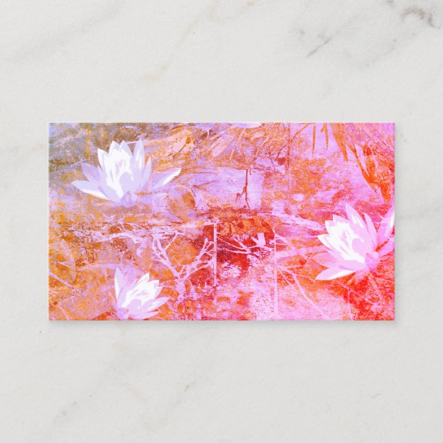 custom business card template flower collage art (Front)