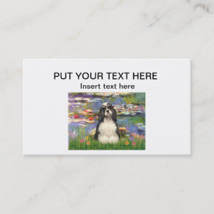 Custom Business Card with Cocker (BW) - Lilies 2