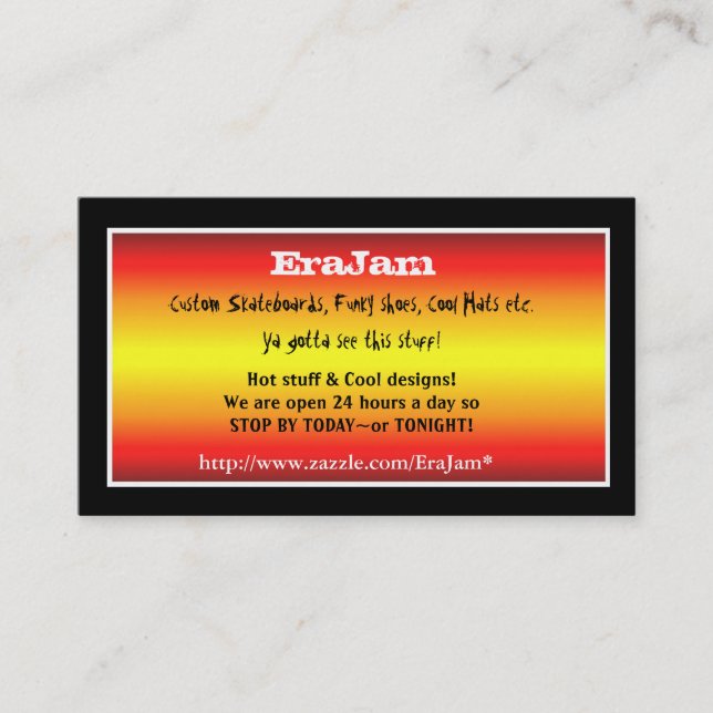Custom business cards black with red stripes (Front)
