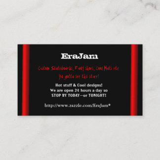 Custom business cards black with red stripes