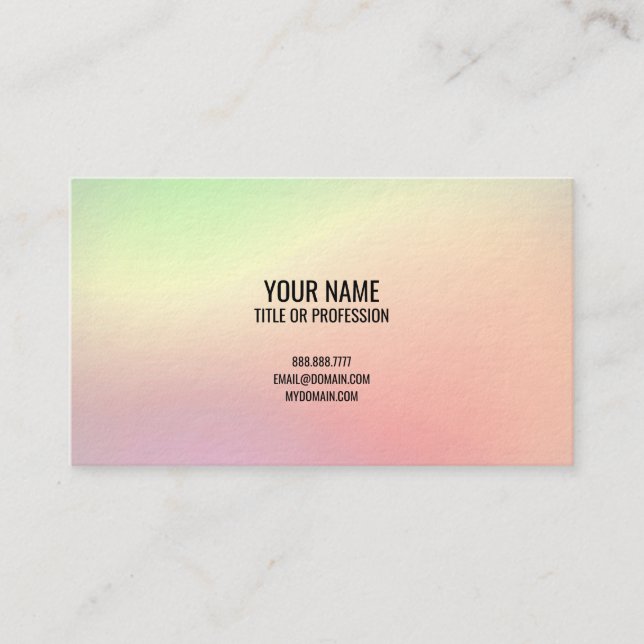 Custom Business Cards, Cool Rainbow Personalised Card (Front)