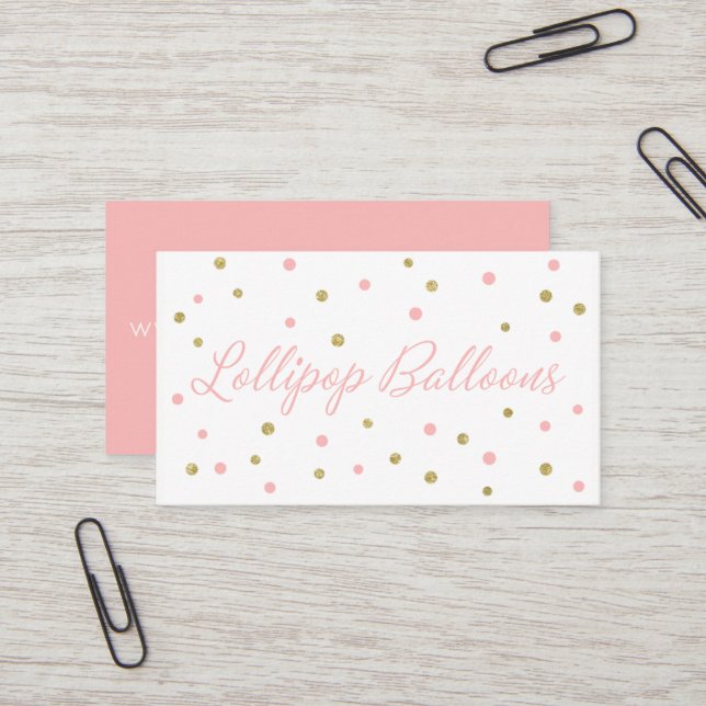 Custom Business Cards: Lollipop Balloons Business Card (Front/Back In Situ)
