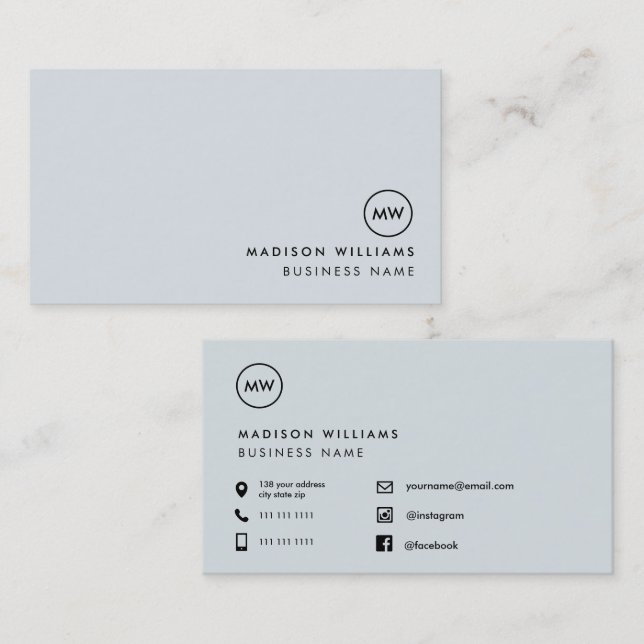 Custom Business Cards Minimal Stylish (Front/Back)