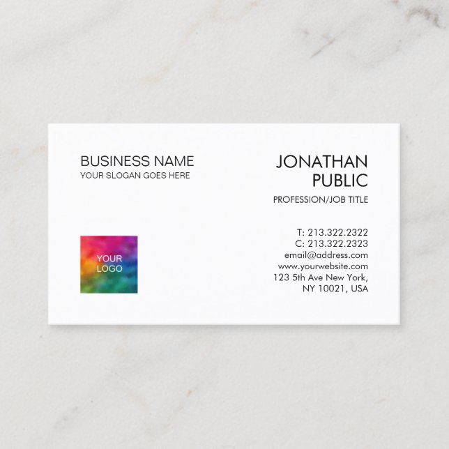 Custom Business Cards Trendy Simple Modern Elegant (Front)