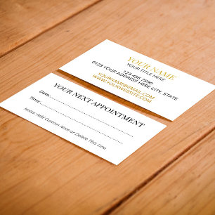 Custom Business Cards with Appointment on Back