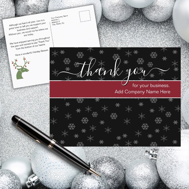 Custom Business Christmas Thank You Messages  Postcard (Custom Business Christmas Thank You Messages)