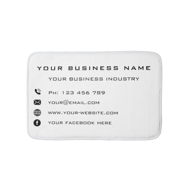 Custom Business CName Text Bath Mat Template (Front)