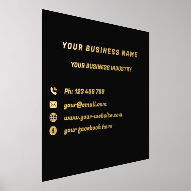 Custom Business Company Black Gold Foil Prints (Laydown)