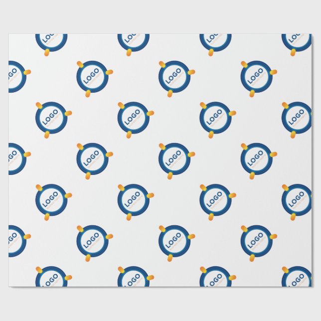 Custom Business Company  Branded Logo Packaging  Wrapping Paper (Flat)