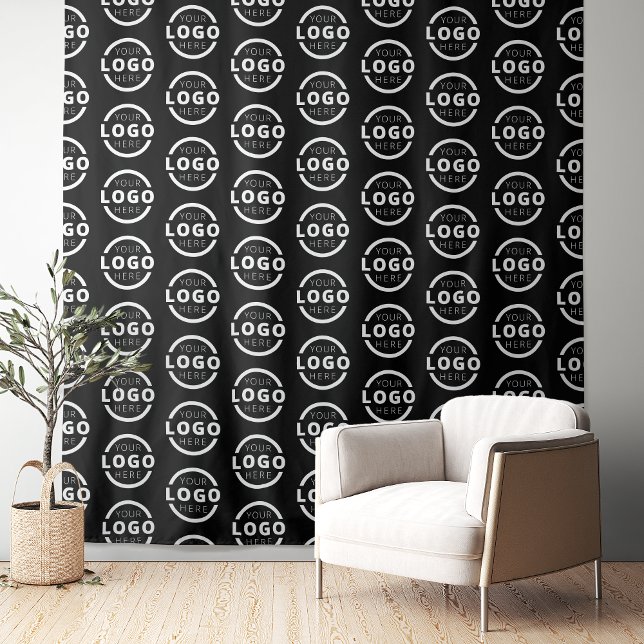 Custom Business Company Logo Backdrop Black Tapestry (Creator Uploaded)