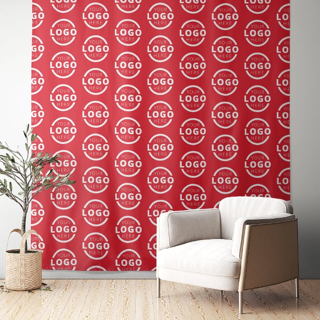 Custom Business Company Logo Backdrop Red Tapestry (Creator Uploaded)