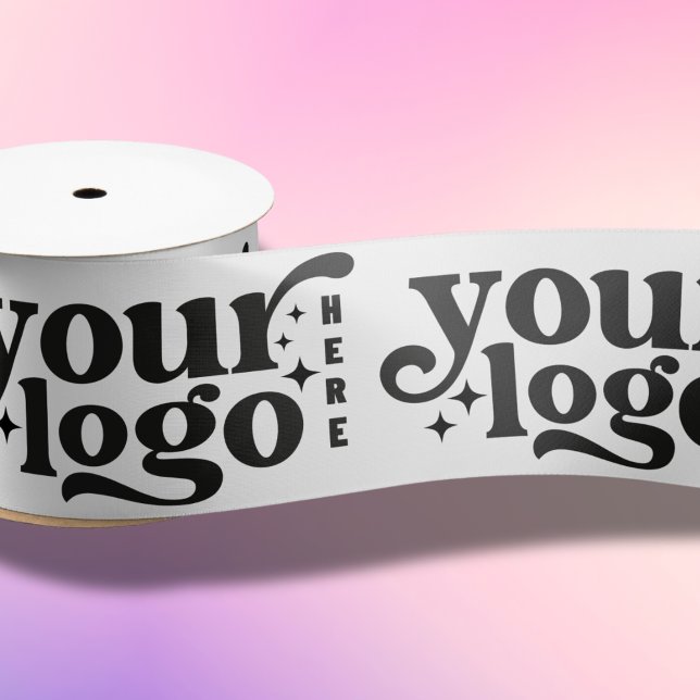 Custom Business Company Logo Branded 3 Inch Large Satin Ribbon (Creator Uploaded)