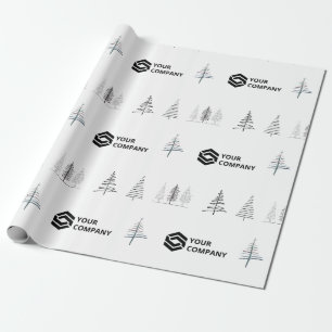 Custom Business Company Logo Christmas Gift Wrapping Paper